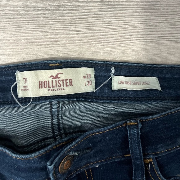 Hollister low rise super skinny dark jean leggings size 7 / 28 regular - Picture 7 of 8